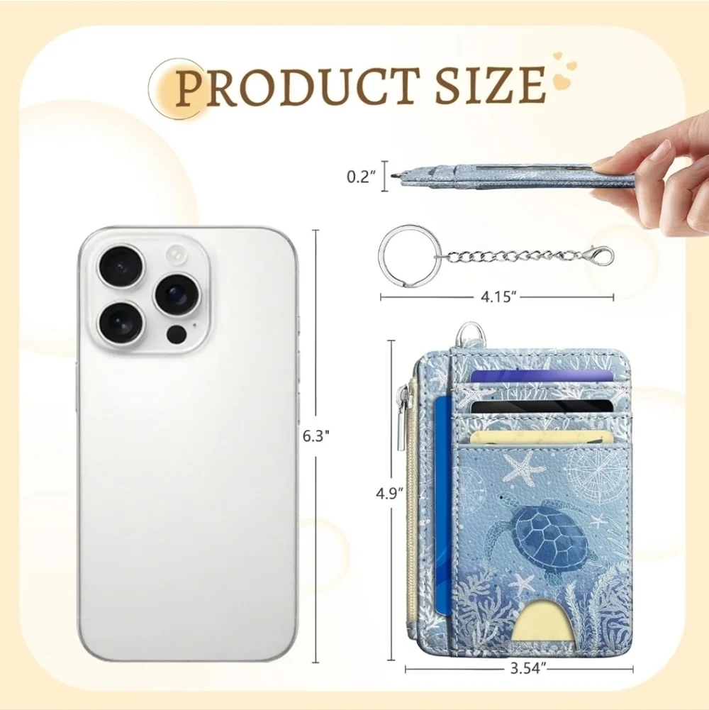Blue Card Organizer with Turtle Design